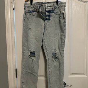 Distressed Light Gray Women's Jeans